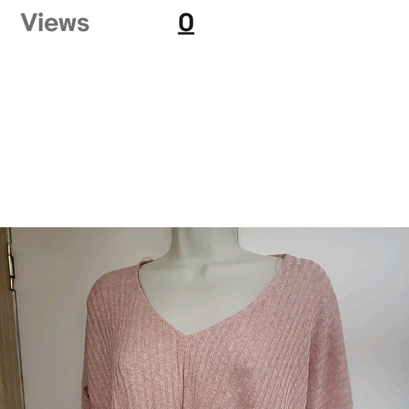 Lily White Pink Blush Lace Knit Top Knot Front Size L - Picture 4 of 5